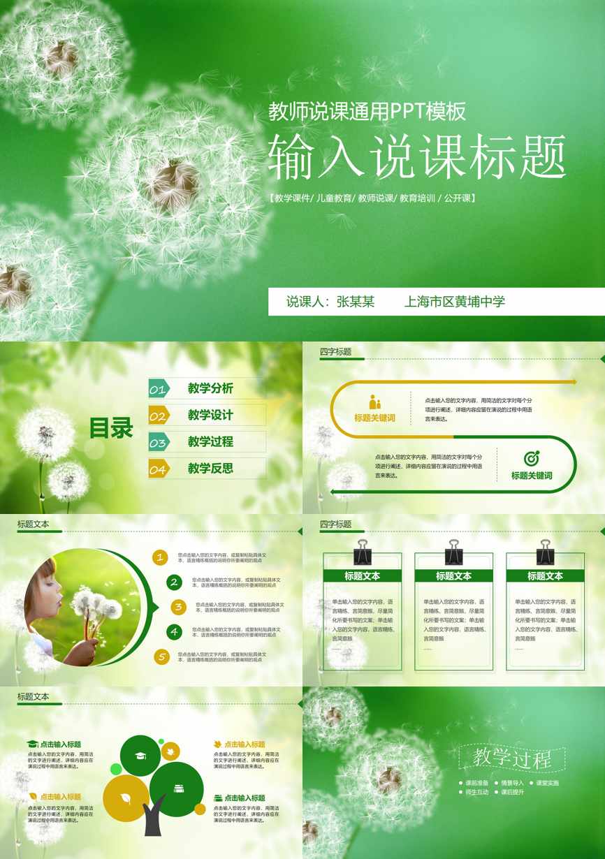 教育说课(117)教学课件PPT模板