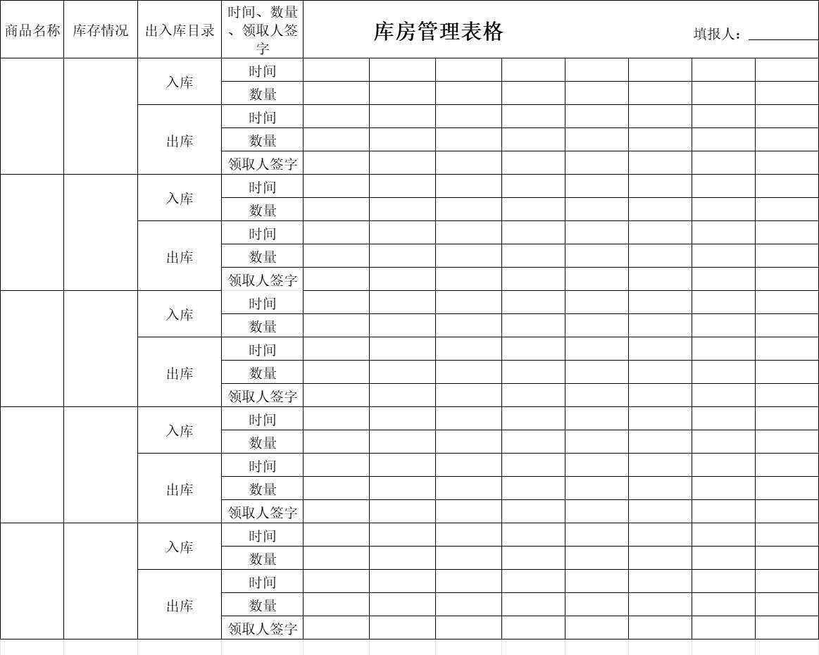 库房管理表格库存管理excel模板