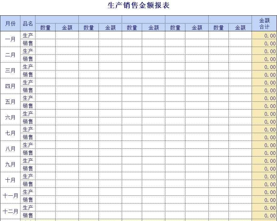 通用型的生产、销售管理库存管理excel模板