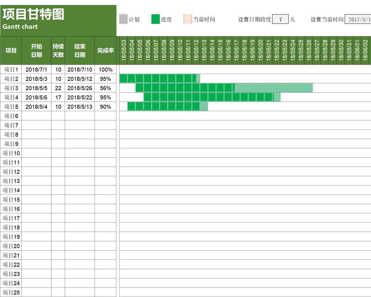 甘特图021甘特图excel模板