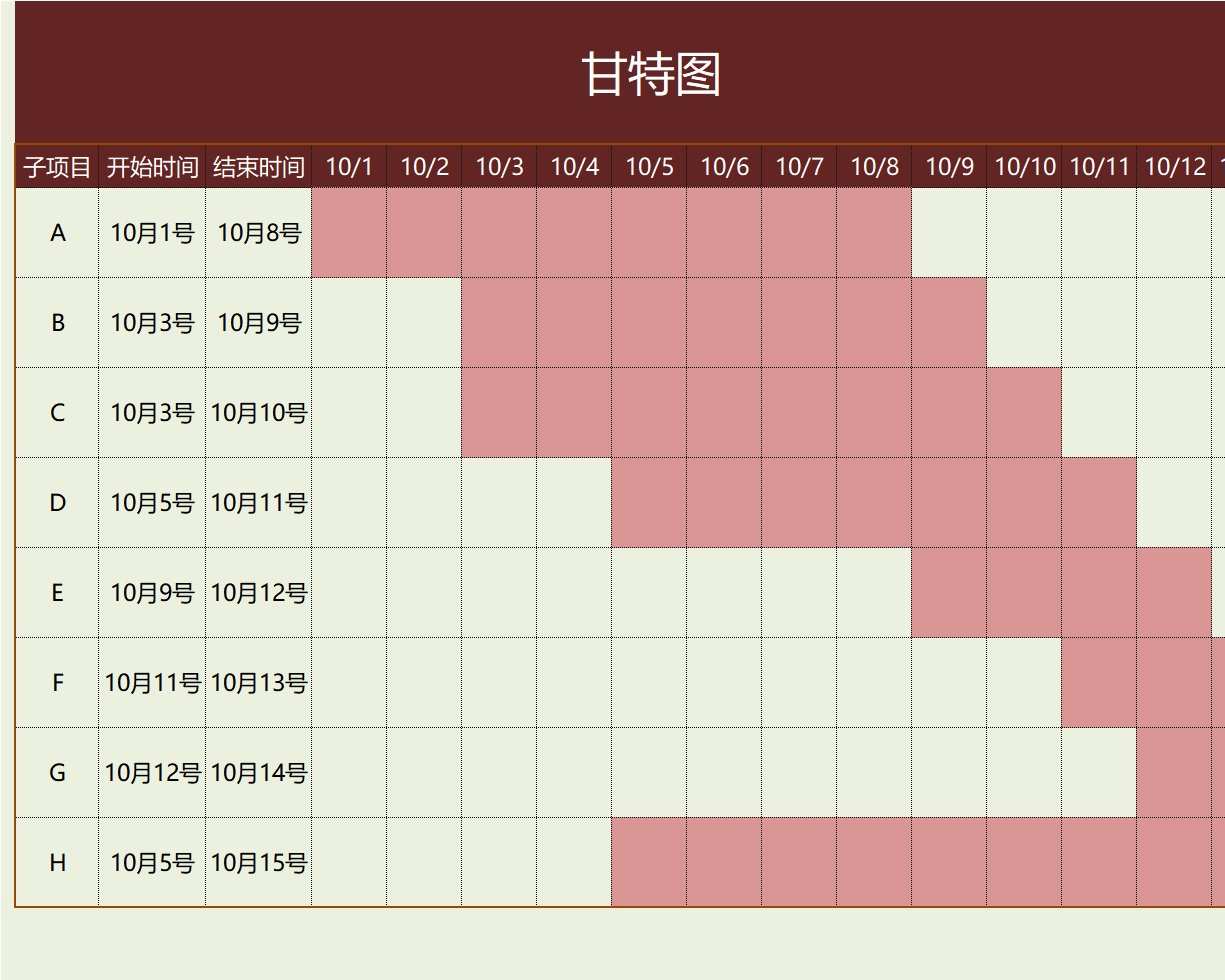 甘特图028甘特图excel模板