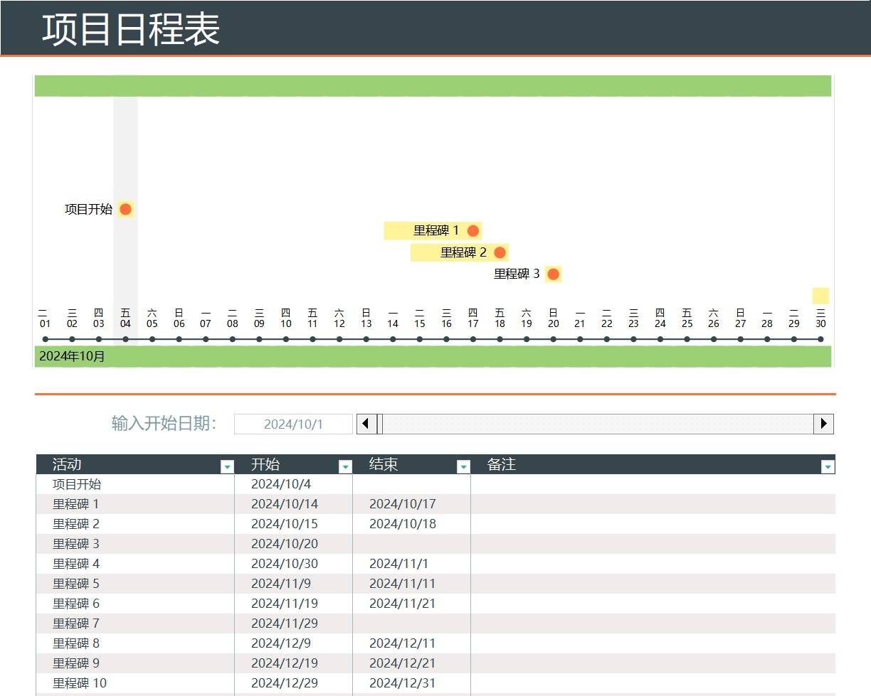 甘特图048甘特图excel模板